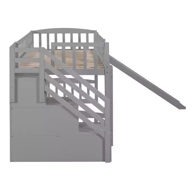 Lit mezzanine simple avec barrières coulissantes