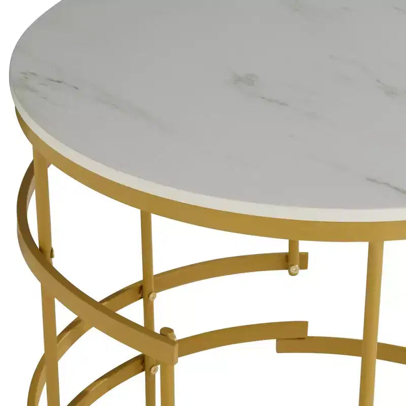 Table basse ronde géométrique en métal moderne