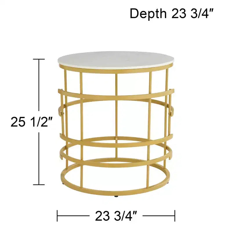 Table basse ronde géométrique en métal moderne