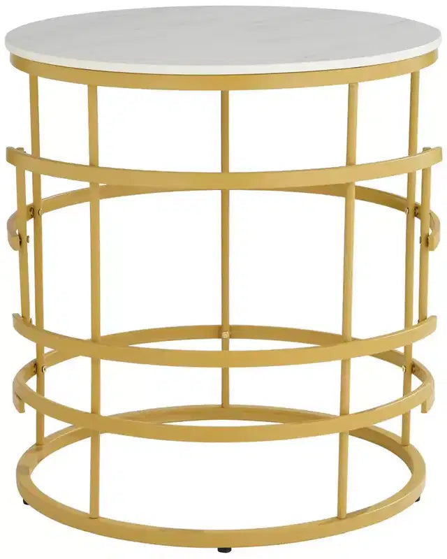 Table basse ronde géométrique en métal moderne