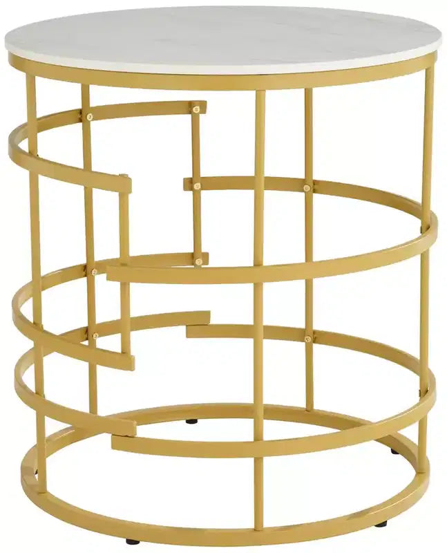 Table basse ronde géométrique en métal moderne