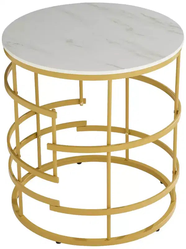 Table basse ronde géométrique en métal moderne